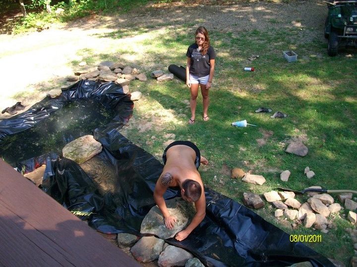 our backyard oasis pond waterfall , diy, landscape, outdoor living, ponds water features