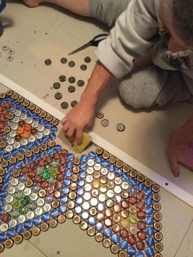 bottle cap floor tile