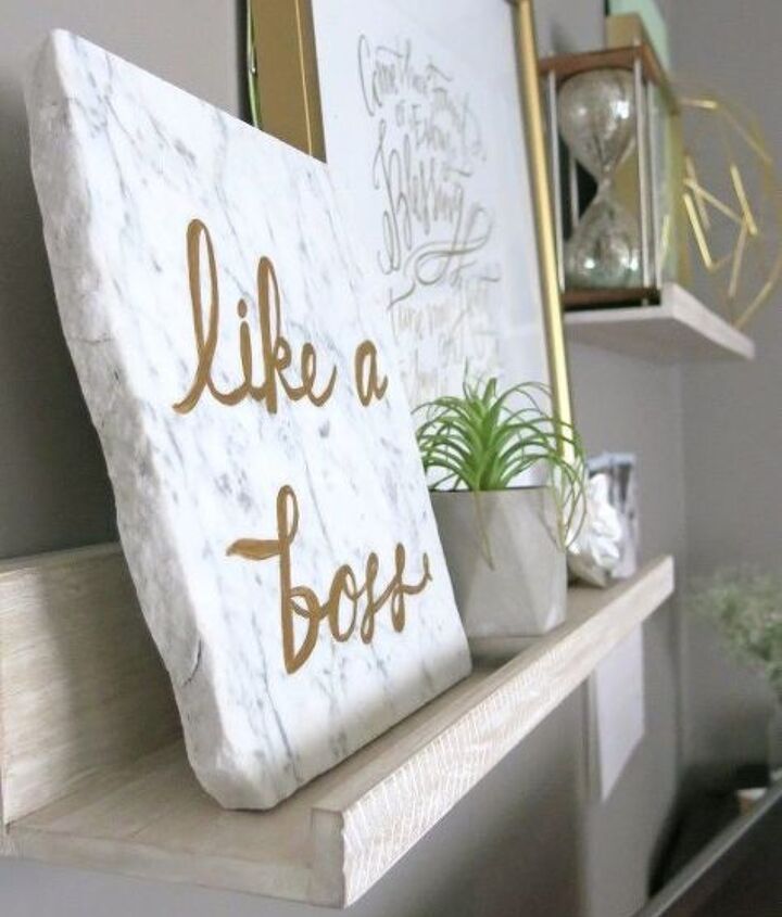 marble and gold office room reveal