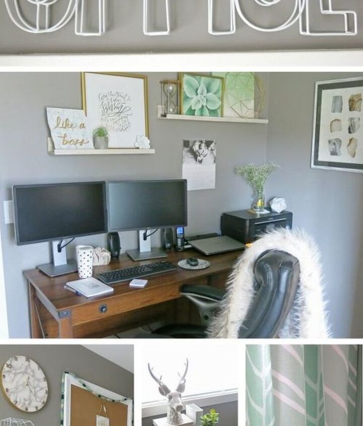 marble and gold office room reveal