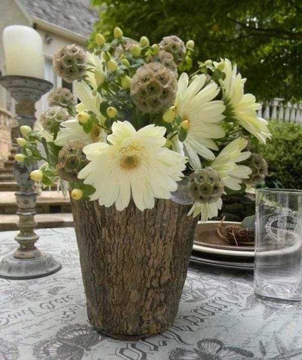 24 Beautiful Decorative Wooden Stump Vases Crafts For Your Household homesthetics crafts (3)